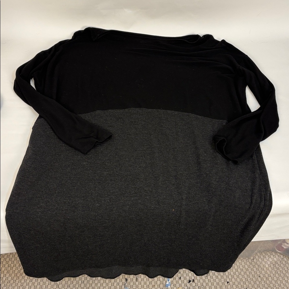 Eileen Fisher Black and Gray Long Sleeve Dress